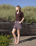 Natural linen shorts for women