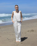 White linen pants for women