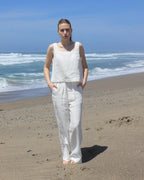 White linen pants for women