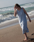 Handmade linen dress in California