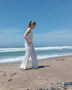 European linen wide leg pants