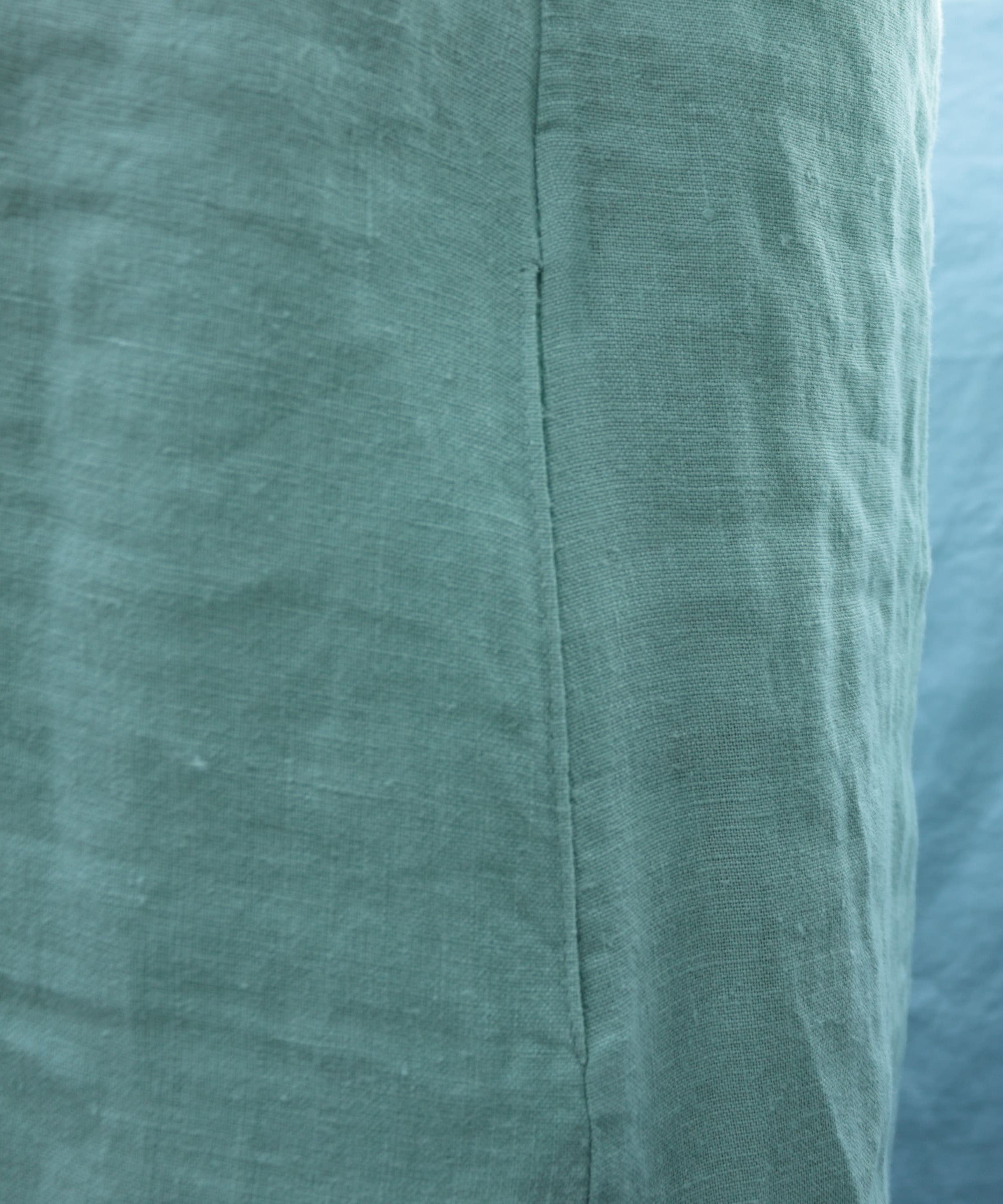European linen fabric texture in meadow green